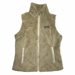 Patagonia Women’s Size Large Sherpa Fleece Vest Jacket Tan Beige